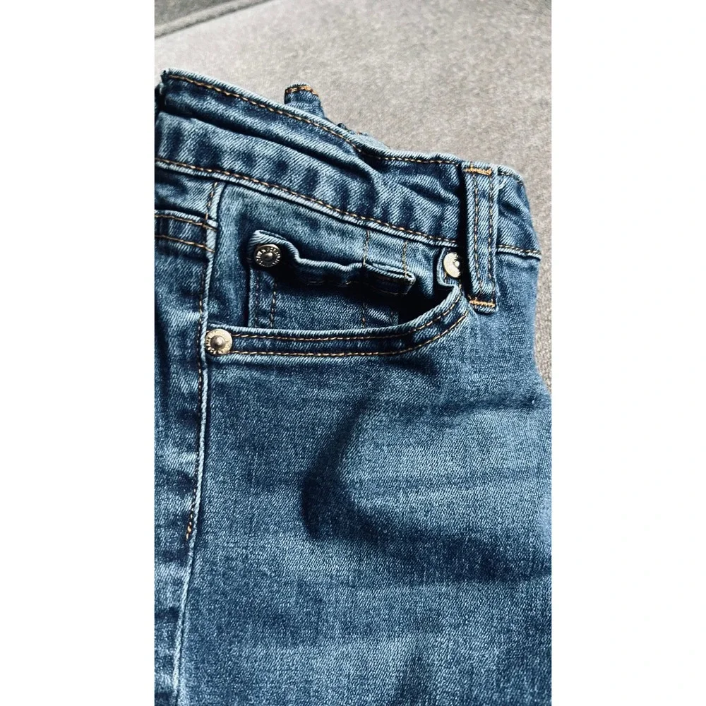 7 For All Mankind Skinny Jeans Kids Size 7 Blue Adjustable Waist Stretch Denim